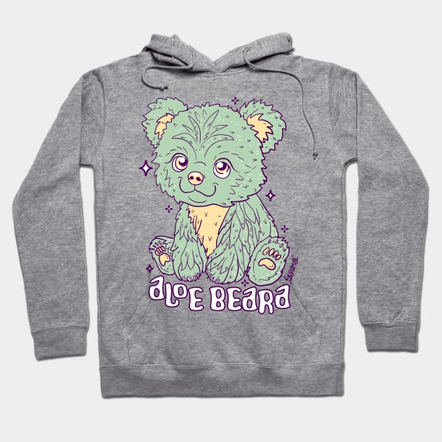 Aloe Beara - Whimsical Aloe Vera Bear Illustration Hoodie by SPIRIMAL